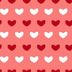 Beautiful trendy hearts seamless pattern on pink background.
Design for poster, valentines day, wrapping,
 background, print, texture, textile.