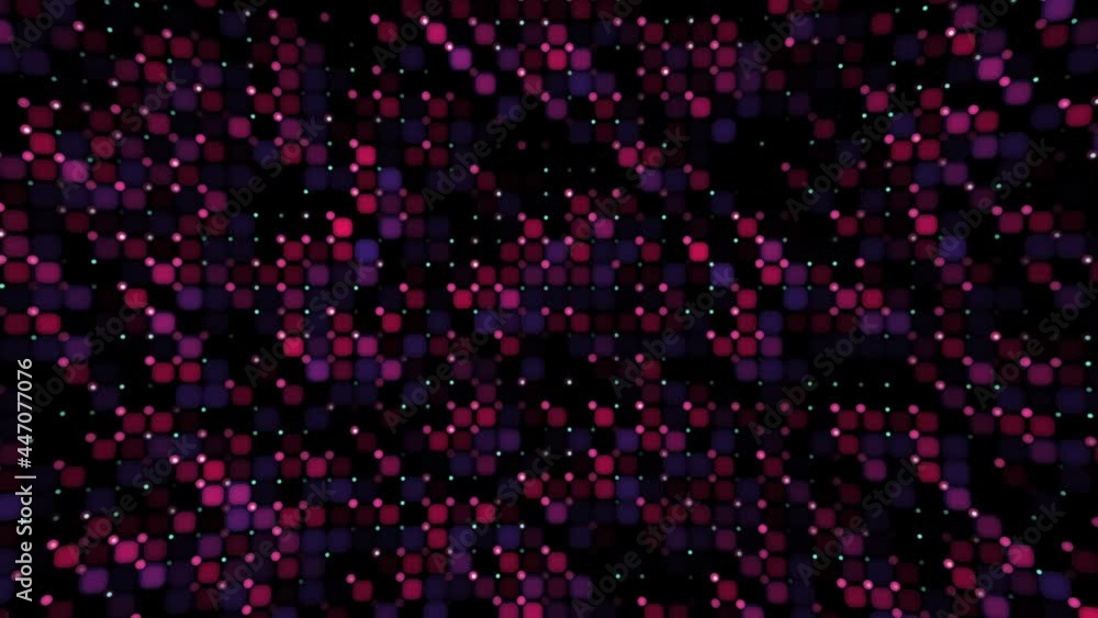 Aufkleber red and blue square tiles seamless loop in abstract animated mosaic. background with simple motion g