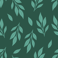 Seamless floral pattern with green leaves. Perfect for textile wallpaper posters.