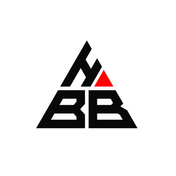 HBB triangle letter logo design with triangle shape. HBB triangle logo design monogram. HBB triangle vector logo template with red color. HBB triangular logo Simple, Elegant, and Luxurious Logo. HBB 