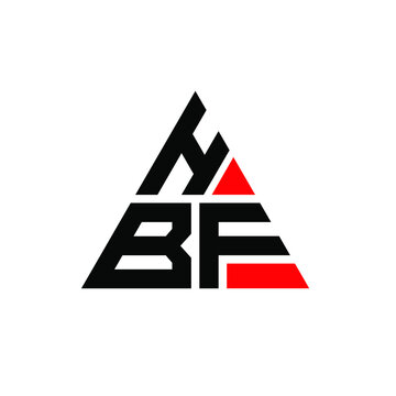 HBF triangle letter logo design with triangle shape. HBF triangle logo design monogram. HBF triangle vector logo template with red color. HBF triangular logo Simple, Elegant, and Luxurious Logo. HBF 