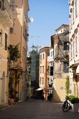 Empty streets of Corfu city