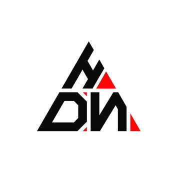 HDN triangle letter logo design with triangle shape. HDN triangle logo design monogram. HDN triangle vector logo template with red color. HDN triangular logo Simple, Elegant, and Luxurious Logo. HDN 