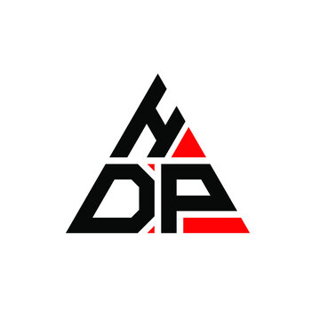 HDP triangle letter logo design with triangle shape. HDP triangle logo design monogram. HDP triangle vector logo template with red color. HDP triangular logo Simple, Elegant, and Luxurious Logo. HDP 