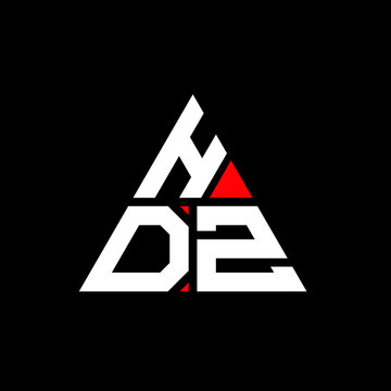 HDZ triangle letter logo design with triangle shape. HDZ triangle logo design monogram. HDZ triangle vector logo template with red color. HDZ triangular logo Simple, Elegant, and Luxurious Logo. HDZ 