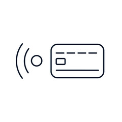 Obraz premium Concept Safe, contactless payment. Vector icon isolated on white background. 