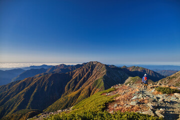mt.warusawa, mt.akaishi, in autumn, trekking 秋の悪沢岳、赤石岳トレッキング