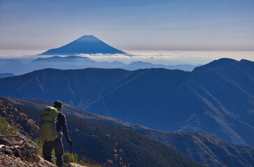 mt.fuji from mt.warusawa, akaishi 悪沢岳、赤石岳からの富士山