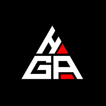 HGA triangle letter logo design with triangle shape. HGA triangle logo design monogram. HGA triangle vector logo template with red color. HGA triangular logo Simple, Elegant, and Luxurious Logo. HGA 
