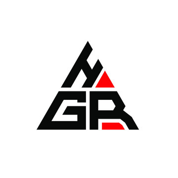 HGR triangle letter logo design with triangle shape. HGR triangle logo design monogram. HGR triangle vector logo template with red color. HGR triangular logo Simple, Elegant, and Luxurious Logo. HGR 
