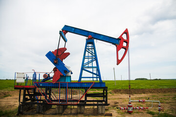 Fototapeta na wymiar Equipment for the oil industry. Oil pumps, pressure gauges, valves and valves