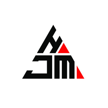 HJM triangle letter logo design with triangle shape. HJM triangle logo design monogram. HJM triangle vector logo template with red color. HJM triangular logo Simple, Elegant, and Luxurious Logo. HJM 