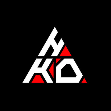 HKO triangle letter logo design with triangle shape. HKO triangle logo design monogram. HKO triangle vector logo template with red color. HKO triangular logo Simple, Elegant, and Luxurious Logo. HKO 
