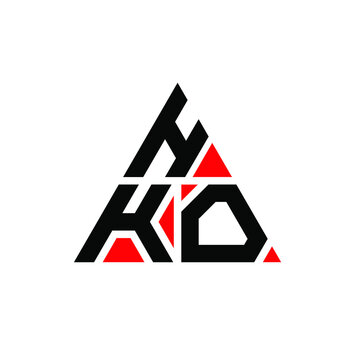 HKO triangle letter logo design with triangle shape. HKO triangle logo design monogram. HKO triangle vector logo template with red color. HKO triangular logo Simple, Elegant, and Luxurious Logo. HKO 