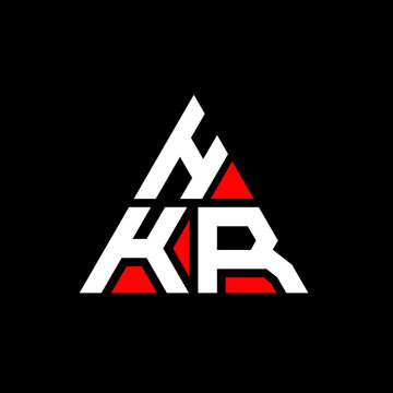 HKR triangle letter logo design with triangle shape. HKR triangle logo design monogram. HKR triangle vector logo template with red color. HKR triangular logo Simple, Elegant, and Luxurious Logo. HKR 