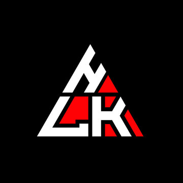 HLK triangle letter logo design with triangle shape. HLK triangle logo design monogram. HLK triangle vector logo template with red color. HLK triangular logo Simple, Elegant, and Luxurious Logo. HLK 