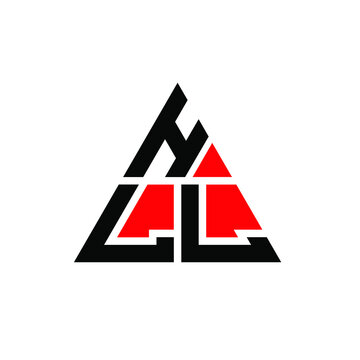 HLL triangle letter logo design with triangle shape. HLL triangle logo design monogram. HLL triangle vector logo template with red color. HLL triangular logo Simple, Elegant, and Luxurious Logo. HLL 