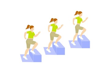 The fat woman is engaged in jogging for weight loss.