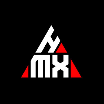 HMX triangle letter logo design with triangle shape. HMX triangle logo design monogram. HMX triangle vector logo template with red color. HMX triangular logo Simple, Elegant, and Luxurious Logo. HMX 