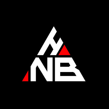 HNB triangle letter logo design with triangle shape. HNB triangle logo design monogram. HNB triangle vector logo template with red color. HNB triangular logo Simple, Elegant, and Luxurious Logo. HNB 