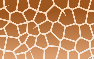 Giraffe print texture with brown patches on beige background. Vector illustration