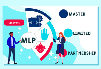 Vector website design template . MLP - Master Limited Partnership acronym. business concept. illustration for website banner, marketing materials, business presentation, online advertising.