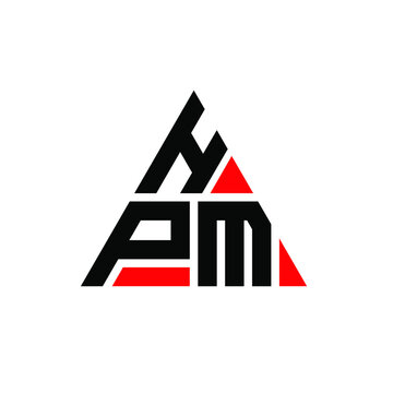 HPM triangle letter logo design with triangle shape. HPM triangle logo design monogram. HPM triangle vector logo template with red color. HPM triangular logo Simple, Elegant, and Luxurious Logo. HPM 