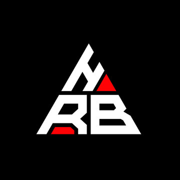 HRB triangle letter logo design with triangle shape. HRB triangle logo design monogram. HRB triangle vector logo template with red color. HRB triangular logo Simple, Elegant, and Luxurious Logo. HRB 
