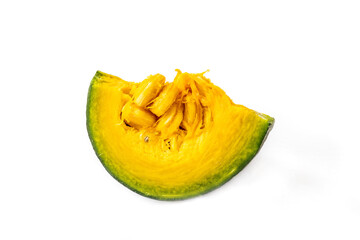 Green Japanese Pumpkin on white background.