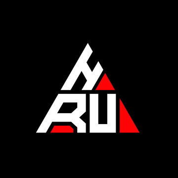 HRU triangle letter logo design with triangle shape. HRU triangle logo design monogram. HRU triangle vector logo template with red color. HRU triangular logo Simple, Elegant, and Luxurious Logo. HRU 