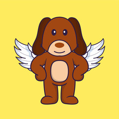 Cute dog using wings.