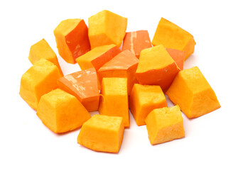 Orange pumpkin on white background 