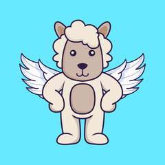 Cute sheep using wings.