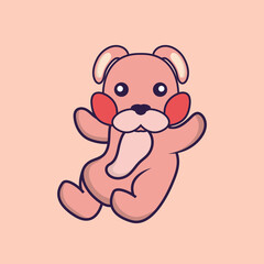 Cute rabbit is flying.