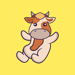Cute cow is flying.