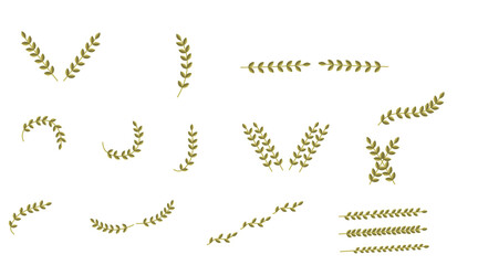Vector separators, laurels, curls. Hand-drawn doodle design elements. Borders and lines are isolated.