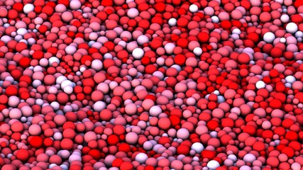 Diseño abstracto de esferas. Ilustración 3d realista para presentación.  Render de esferas coloridas con degradado.