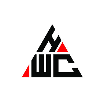 HWC triangle letter logo design with triangle shape. HWC triangle logo design monogram. HWC triangle vector logo template with red color. HWC triangular logo Simple, Elegant, and Luxurious Logo. HWC 
