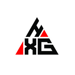 HXG triangle letter logo design with triangle shape. HXG triangle logo design monogram. HXG triangle vector logo template with red color. HXG triangular logo Simple, Elegant, and Luxurious Logo. HXG 