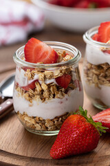 Granola Parfait With Strawberry Yogurt