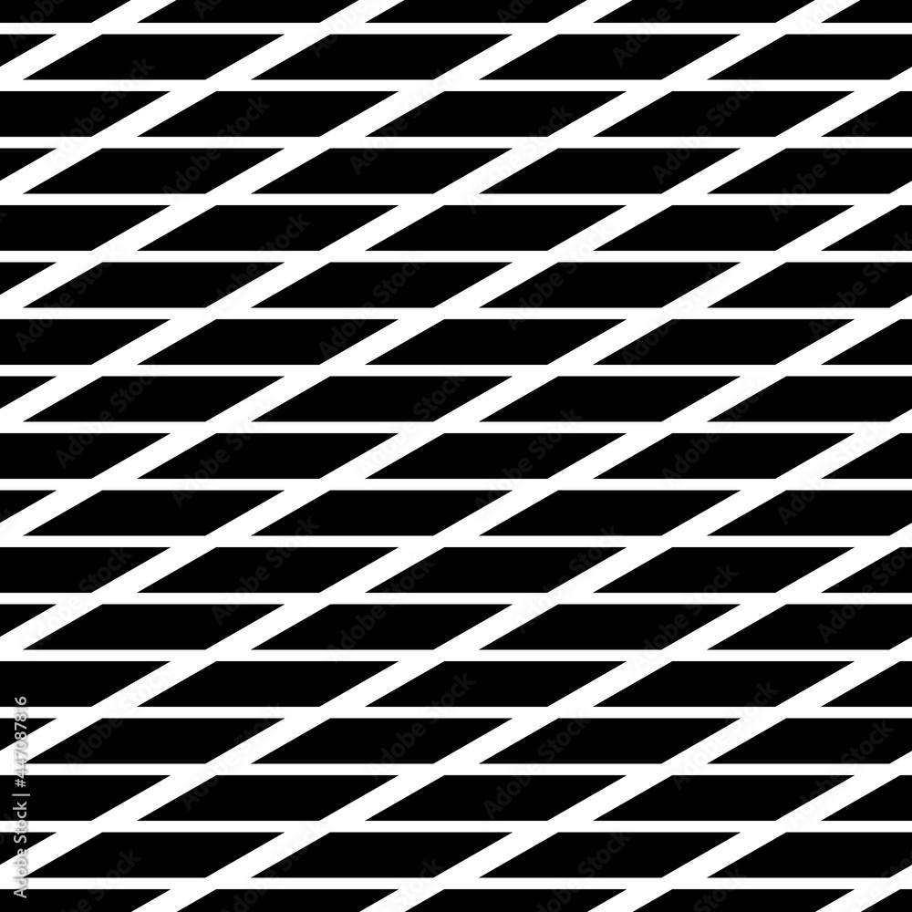 Poster Diagonal bricks. Vector black blocks or rectangles. White background.
