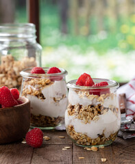 Granola Parfait With Yogurt and Raspberries
