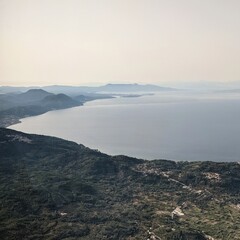 Corfu city during landing view