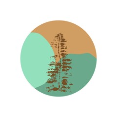 vector forest icon for social networks design. Autumn leaves icons for stories in delicate brown and turquoise color. Cover templates for stories: tree leaf prints. background bright banners