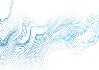 Bright blue liquid wavy lines abstract pattern design. Vector background
