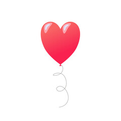 Balloon heart. Vector illustration isolated on white background.