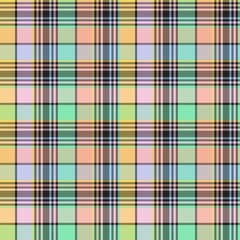 Rainbow Pastel Plaid textured Seamless Pattern