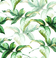 Leaves. Seamless pattern. Watercolor (5)