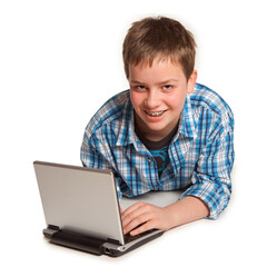 Teenager and laptop