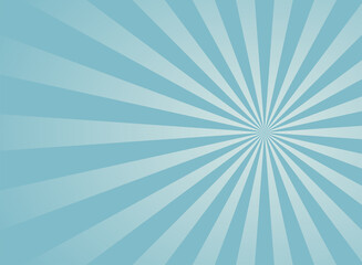 Sunlight background. blue color burst background with white highlight.